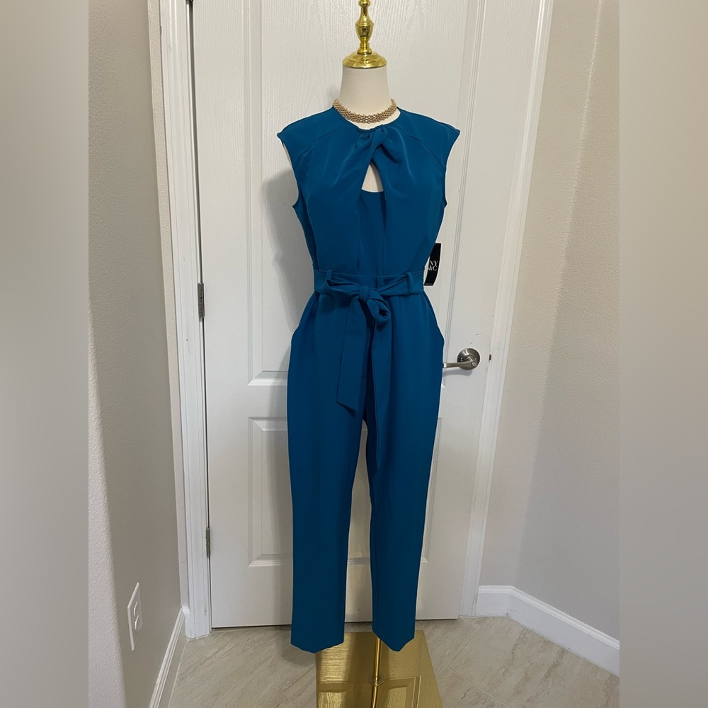 NWT New York & Company Blue Jumpsuit with Tie Waist